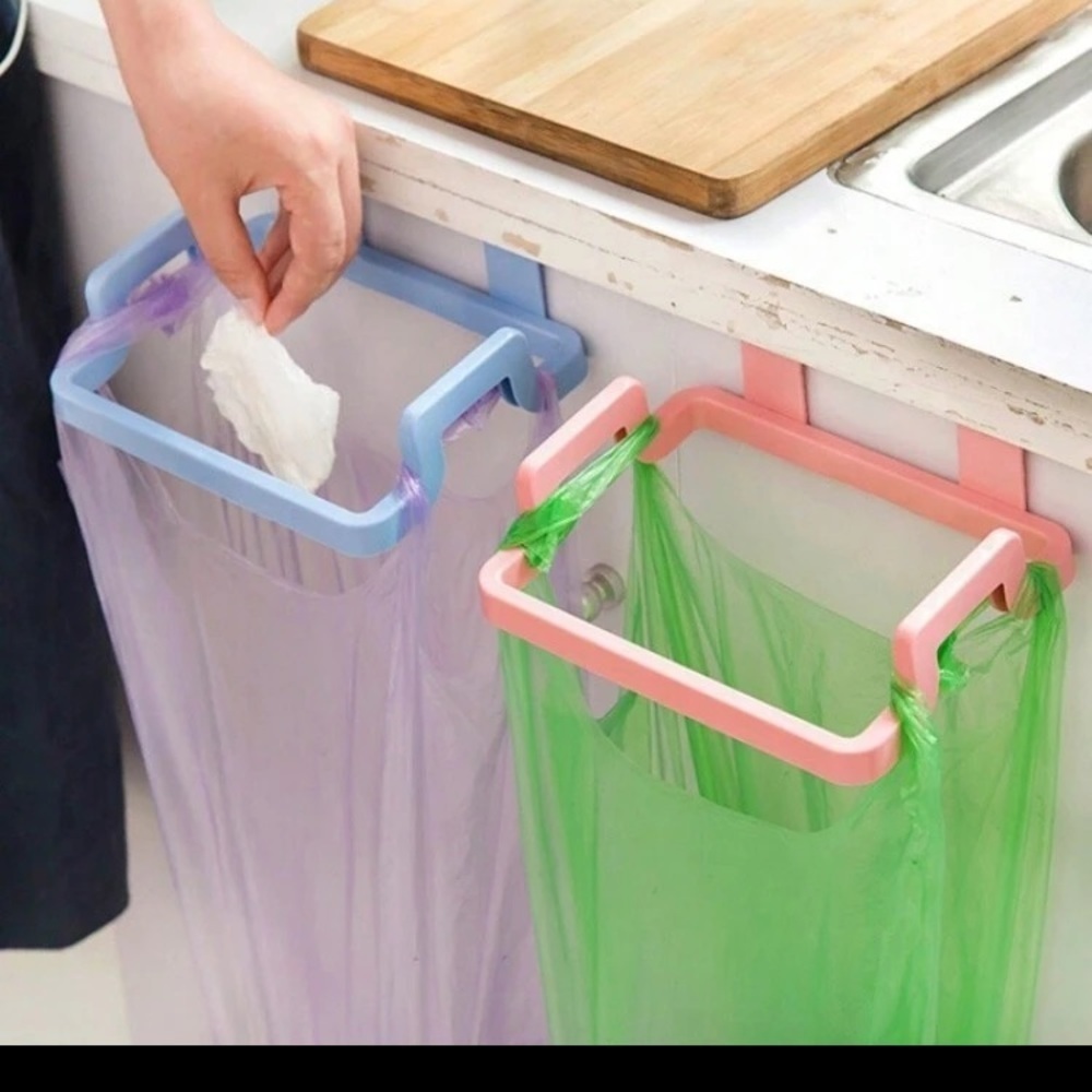 1pc Multi-Purpose Creative Kitchen Storage Rack Trash Bag Holder Cloth